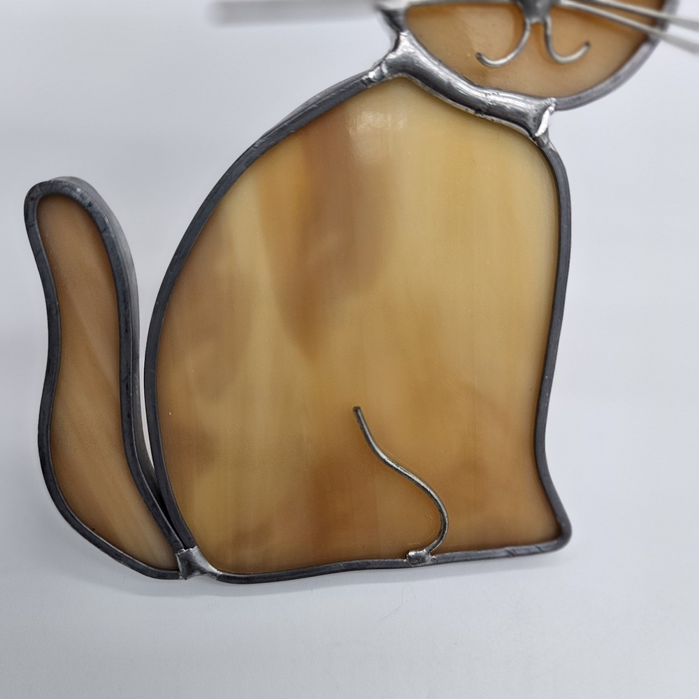 Vintage Renaissance Glass Sitting Cat Suncatcher 1991 - Picture 4 of 7